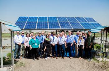 WorldFish and USSEC’s delegates visited the In-pond Raceway System (IPRS) in Abbassa, Abu-Hammad during the celebration of the 100th (SEC) training. 